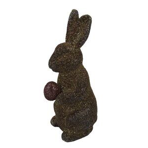 Pottery Barn 12.25in Tall Oil Slick Multicolor Glitter Easter Bunny Rabbit Egg